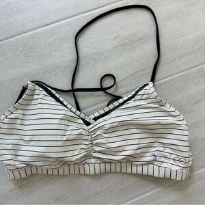 CALIA by Carrie Underwood Black and White Striped Bikini Top